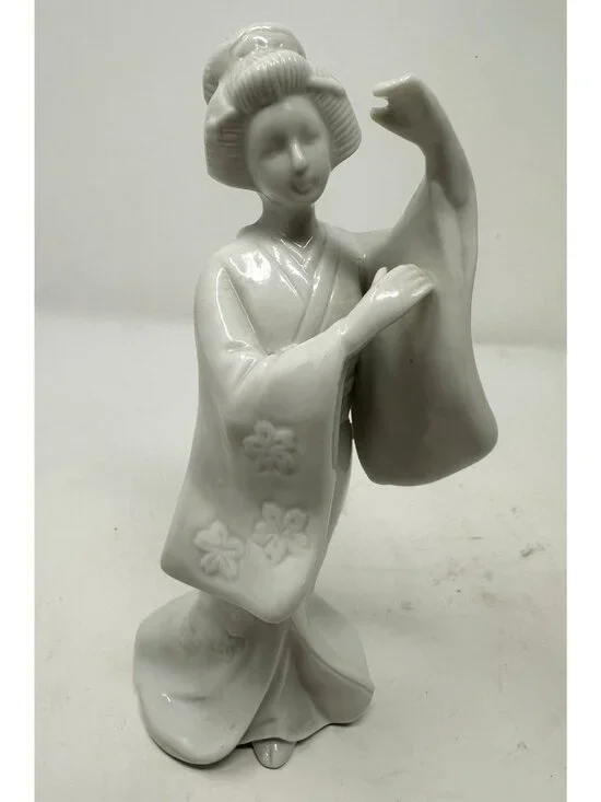 Vintage HOMCO Porcelain Blanc Du Chine Geisha Asian Figurines Set of 2 #1443 - Picture 7 of 9